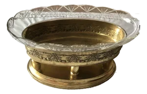 Art Nouveau Jardiniere with Original Cut Glass Inserts, Set of 2