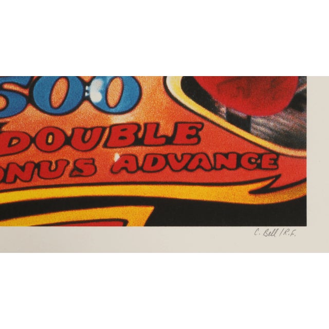 Charles Bell, "Fireball 500", Photorealist Pinball Silkscreen For Sale - Image 4 of 5