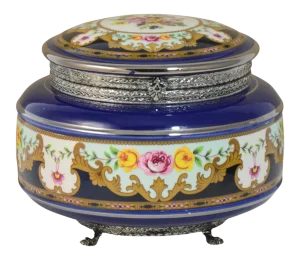 Cobalt Blue Round Italian Porcelain Box