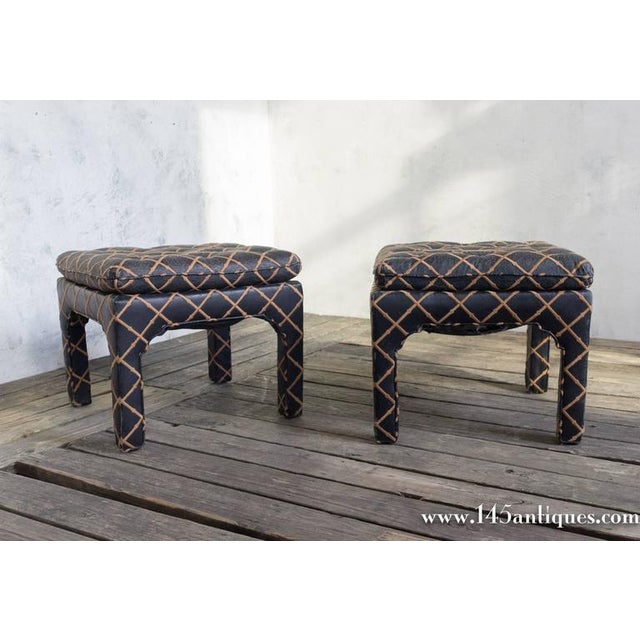 1970s Contemporary Square Tufted Benches - a Pair For Sale - Image 4 of 8