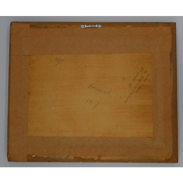 Henri Sandoz Swiss Winter Village Oil Painting, Jura Mountain Snow Scene, Dated 1949, Gilt Frame For Sale - Image 4 of 4