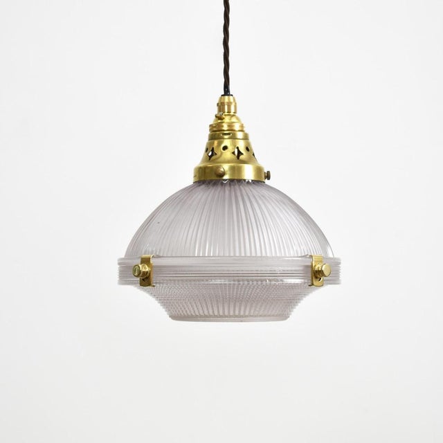 Antique Holophane 2-Part Pendant Light, 1920s For Sale - Image 6 of 6