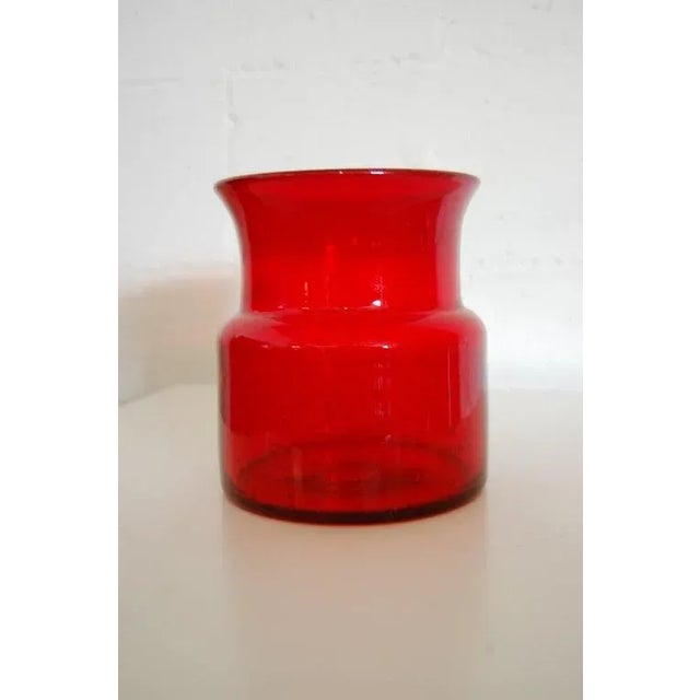 Mid-Century Modern Vintage Erik Höglund Mid-Century Signed Ruby Red Art Glass Vase for Boda C. 1960s For Sale - Image 3 of 11