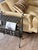 Fabulous Mid-Century style hand-forged iron drink table and magazine holder! Hand-crafted woven iron straps accented with...