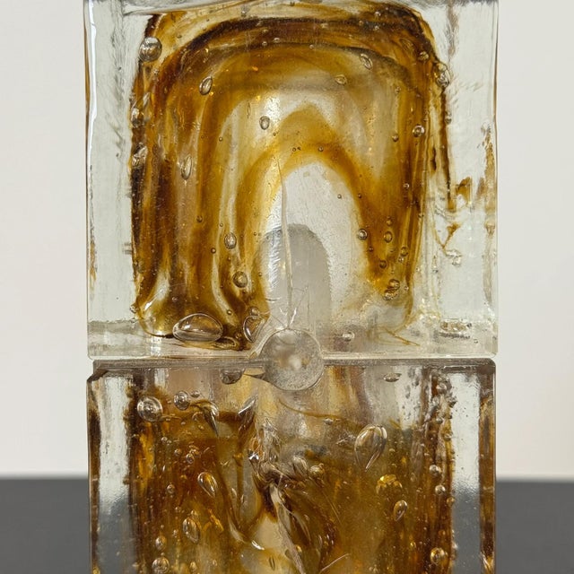 Amber Ice Glass Table Lamp by Albano Poli for Poliarte, 1970s For Sale - Image 3 of 9