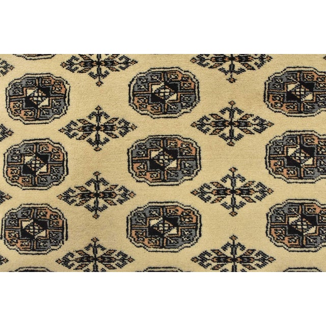 Bokhara Rug 8’11” X 11’8” Beige Wool Tribal Hand-Knotted Oriental Carpet For Sale - Image 9 of 14