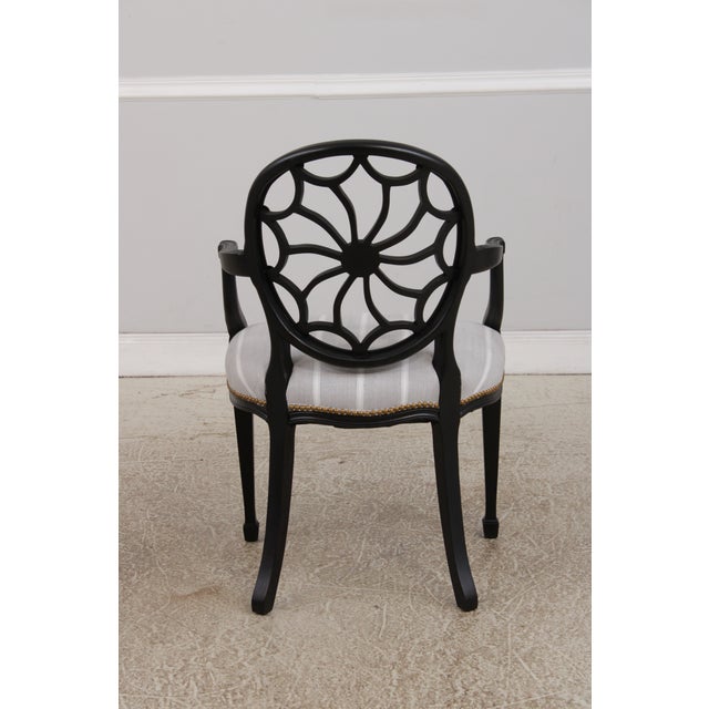1990s Set of 8 Spiral Web Back Dining Chairs For Sale - Image 5 of 18