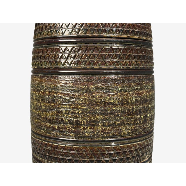 Dark Green Bitossi Attr., Monumental Table Lamp, Green Glazed Ceramic, Italy, 1960s For Sale - Image 8 of 10