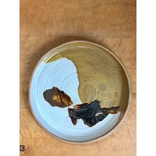 Vintage Abstract Glazed Ceramic Plate For Sale - Image 11 of 12