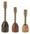 Modern Metal Taper Candle Holder with Birch Base (Set of 3) For Sale