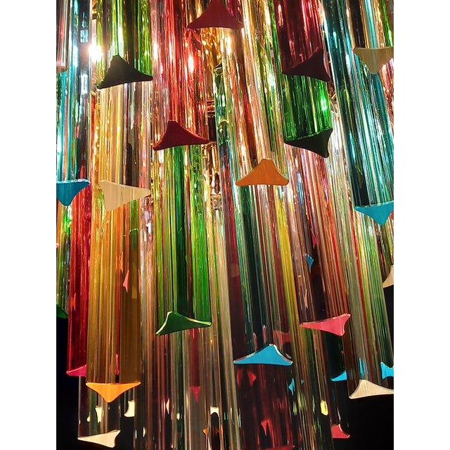 Green Murano Glass Chandelier with Trihedral Prisms in the style of Venini, Venice, 1972 For Sale - Image 8 of 11