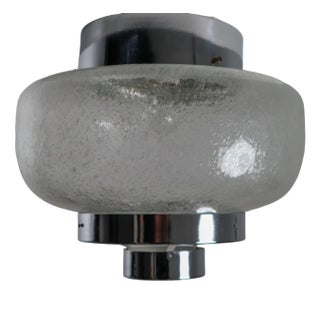 Mid-Century Modern Flush Mount with Bubble Glass Shade, 1970s For Sale