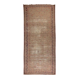 Early 20th Century Rustic Worn Fereghan Gallery Rug - 6'8" x 16'4" For Sale