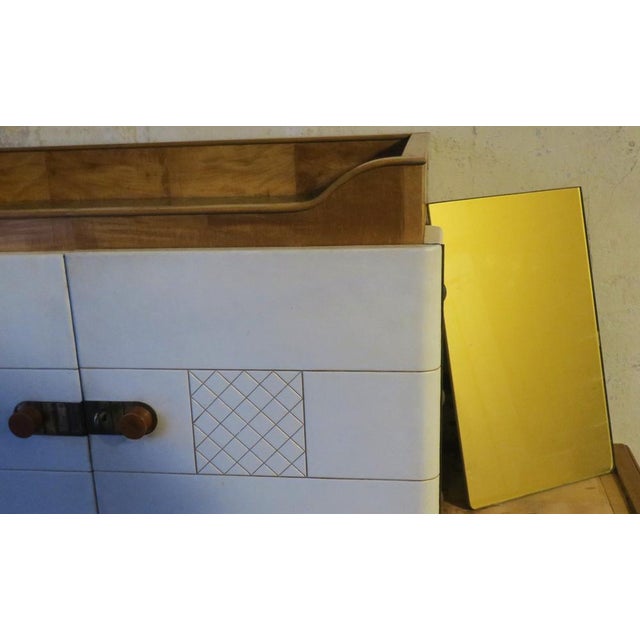 1940s Art Deco Sideboard in Maple with Leather and Gilt Glass from Laszlo Hoenig, 1940s For Sale - Image 5 of 14