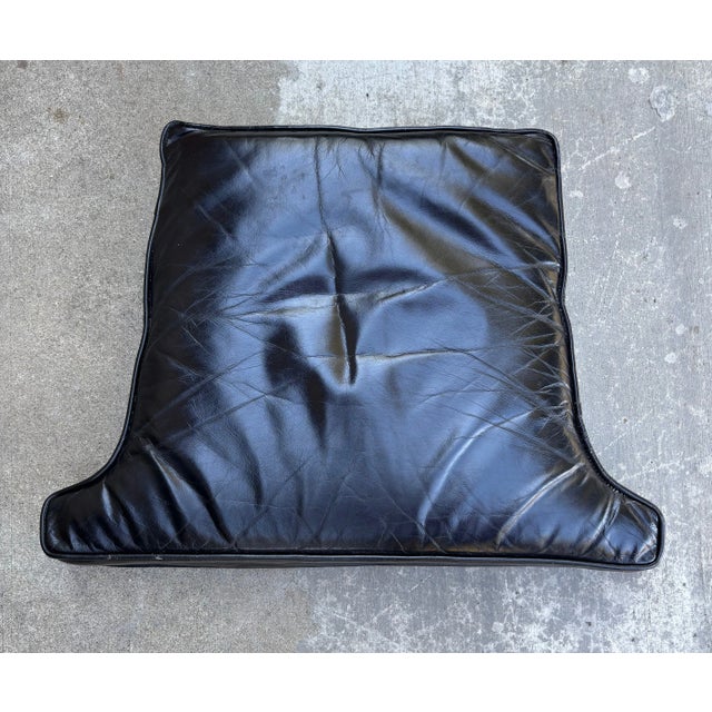 Black Vintage Antique Leather Nailhead Brass Wing Back Chair Library Baker Hancock Era For Sale - Image 8 of 14