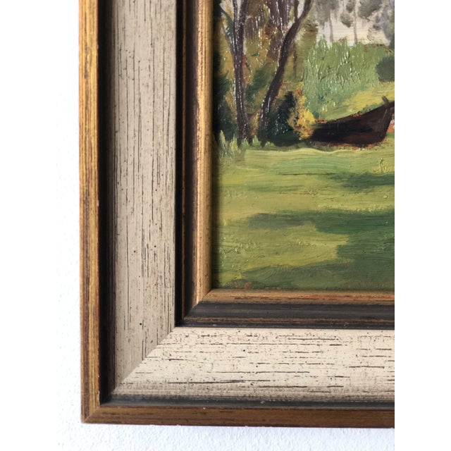 Green Countryside Cottage, 1920s, Oil Painting on Panel, Framed For Sale - Image 8 of 16