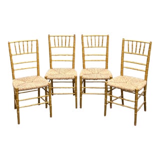 Vintage Gold Made in Spain Chiavari Chairs - Set of 4 For Sale