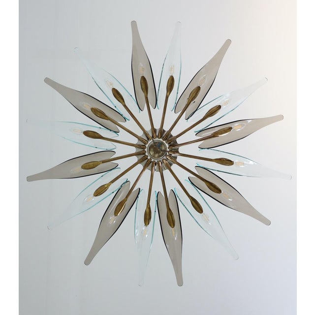 Mid-Century Modern Model 1563 Dahlia Glass Chandelier by Max Ingrand for Fontana Arte, Italy, 1955 For Sale - Image 3 of 13