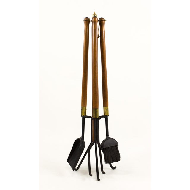 MidCentury Wooden Fireplace Tools Set of 4 Chairish