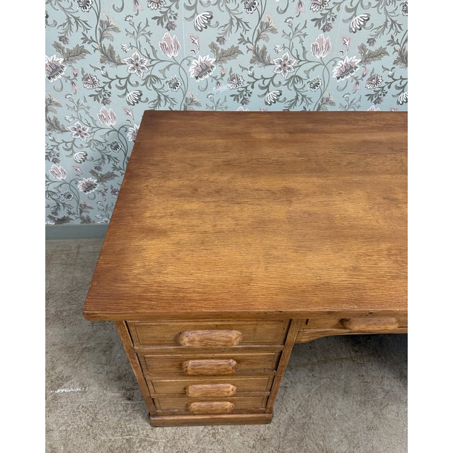 Vintage Oak Ministers Desk, 1930s For Sale - Image 6 of 15
