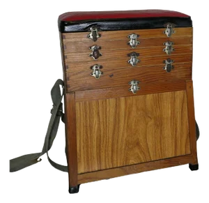 Pine Fishing Bait Box with Seat, 1960s