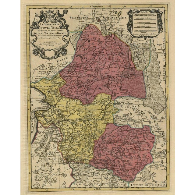 Antique Map of the Province of Overijssel in the Netherlands, 1700 For Sale - Image 3 of 5