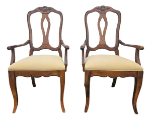 1990s Ethan Allen French Country Dining Room Armchairs Finish 216- Set of 2
