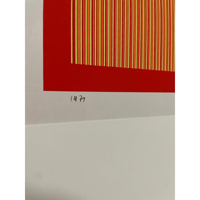 Op Art Yaacov Agam, Agam Silkscreen Abstract Monotype 1971 Monoprint Israeli Kinetic Op Art Print For Sale - Image 3 of 6