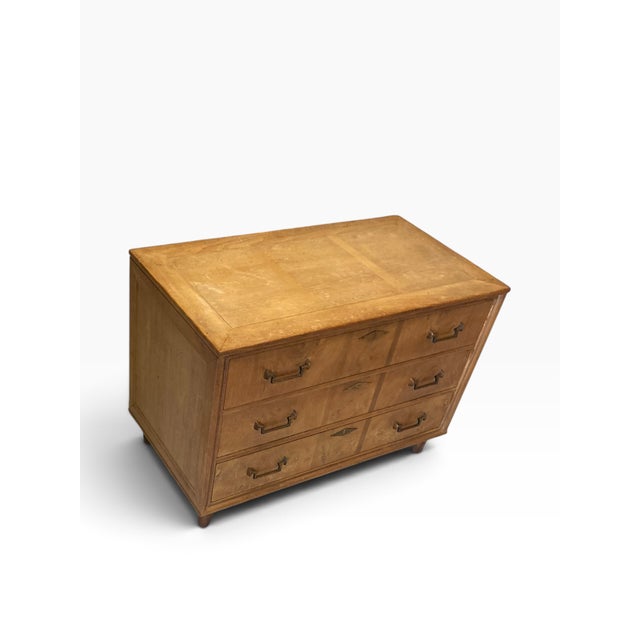 Mastercraft Vintage Mastercraft Burl Wood Three-Drawer Chest or Nightstand For Sale - Image 4 of 12