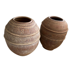 Vintage Nupe Tribe Water Pots- Set of 2