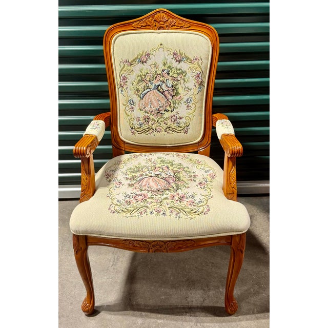 Late 20th Century Louis XV French Provincial Parlor Chair For Sale - Image 10 of 12
