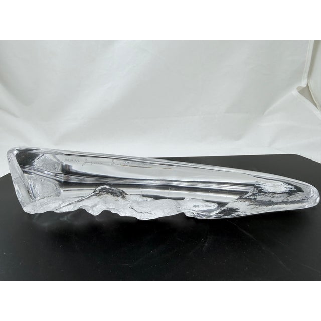 1980s Large Mats Jonasson Etched Crystal of Two Bears Walking on Ice Signed and Numbered For Sale - Image 5 of 6