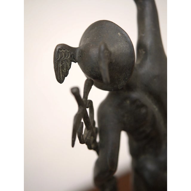 Unknown Artist, Statue of Mercury, Bronze on Marble Pedestal For Sale - Image 10 of 12