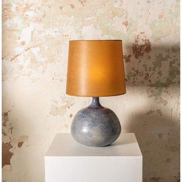Mid-Century Modern Vintage Glazed Ceramic Table Lamp by Jean Pierre Gasnier, 1970s For Sale - Image 3 of 3