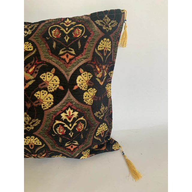 Textile Kilim Patterned Turkic Motif Black Pillow Cover For Sale - Image 7 of 8