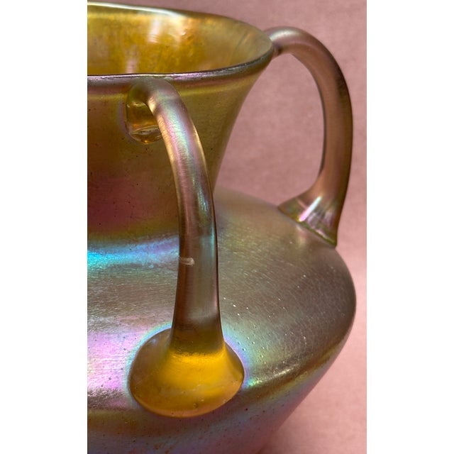 Glass Large Art Nouveau Bohemian Loetz Silberiris Vase 1904 For Sale - Image 7 of 9