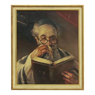 Samuel Seeberger, Rabbi in Prayer (The Shema) Oil Painting For Sale