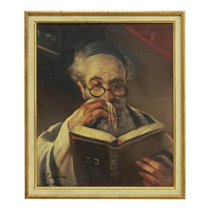 Samuel Seeberger, Rabbi in Prayer (The Shema) Oil Painting