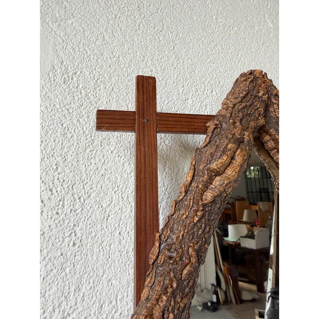 Antique Folk Art Rustic Wooden Mirror, 1900 For Sale - Image 17 of 18