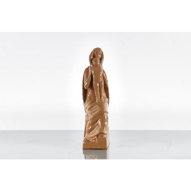 Mid-Century Madonna and Child Glazed Ceramic Sculpture, Italy, 1940s For Sale - Image 13 of 18