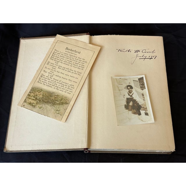 Published in 1916, this antique book on friendship has a lovely embossed gold gilt ornamental Art Nouveau initial letter...