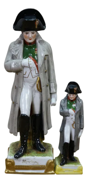 Antique German Scheibe Alsbach Kister KPM Napoleon Porcelain Figurines 6" & 10"
