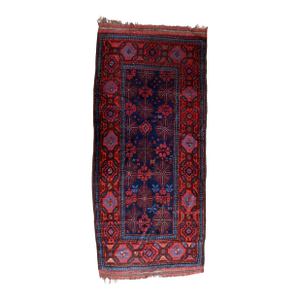 1880s, Handmade Antique Afghan Baluch Rug 3.1' X 7.1'