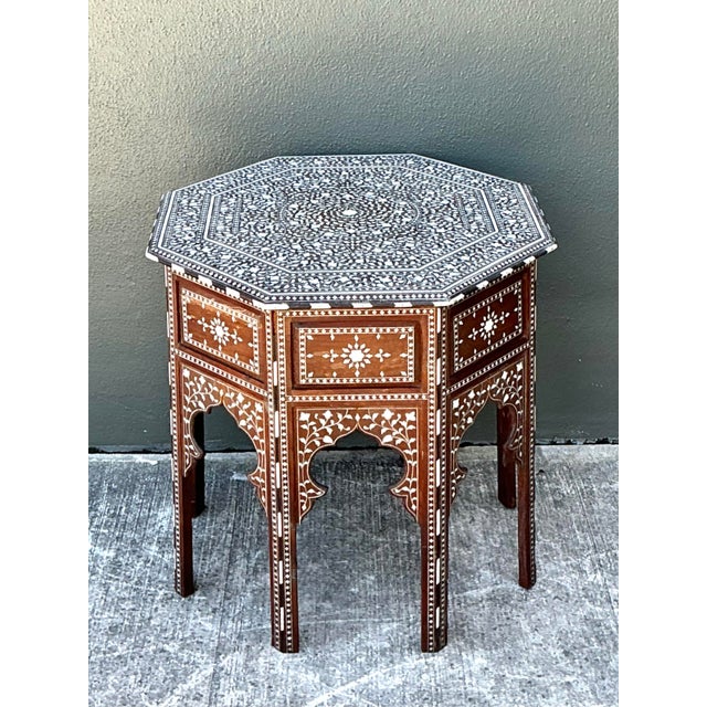 Vintage Boho Octagon Inlay Table For Sale - Image 12 of 12