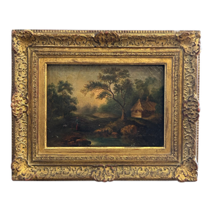 Antique English Painting on Canvas of a Landscape by A. K. Robinson.