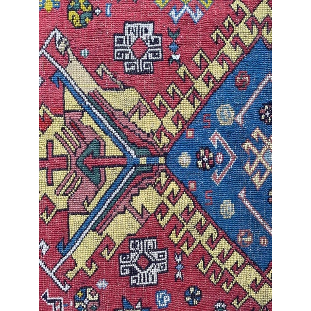 Antique Caucasian Needlepoint Embroidered Rug For Sale - Image 13 of 18