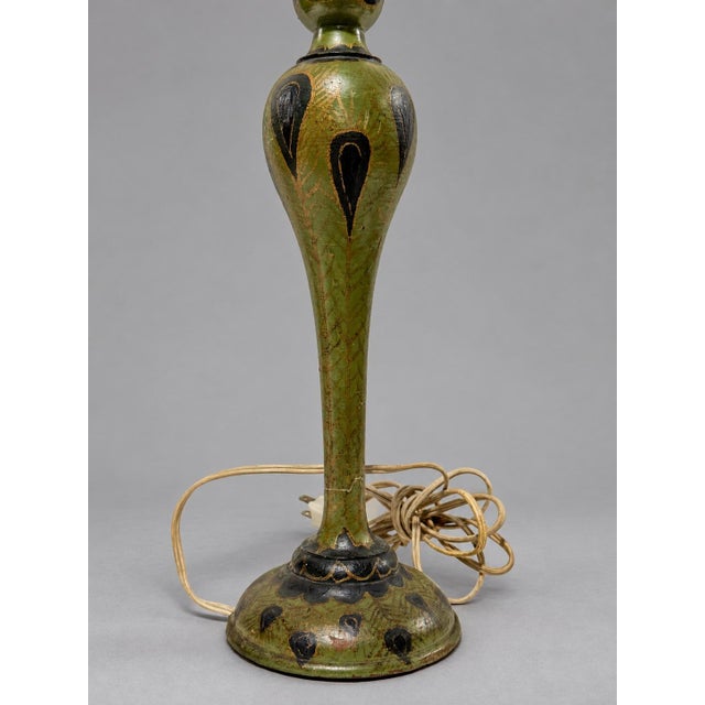 Early 20th Century Anglo-Indian Kashmiri Papier-Mâché Art Nouveau Table Lamp, Circa 1900 For Sale - Image 5 of 8