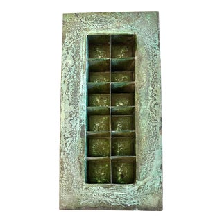 Mid 20th Century Vintage Mid Century Green Metal Wall Shelf For Sale