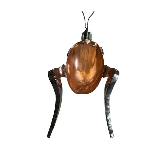 Metal Late 20th Century Los Castillo Grasshopper Copper Silver Plated Dish For Sale - Image 7 of 10