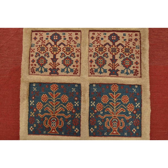 Gabbeh Rug 3’5” X 5’4” Red Wool Vintage Tribal Hand-Knotted Oriental Carpet For Sale In Philadelphia - Image 6 of 11